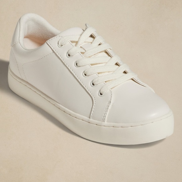 Banana Republic White Lace Up Sneakers Size 7.5 - Picture 12 of 12